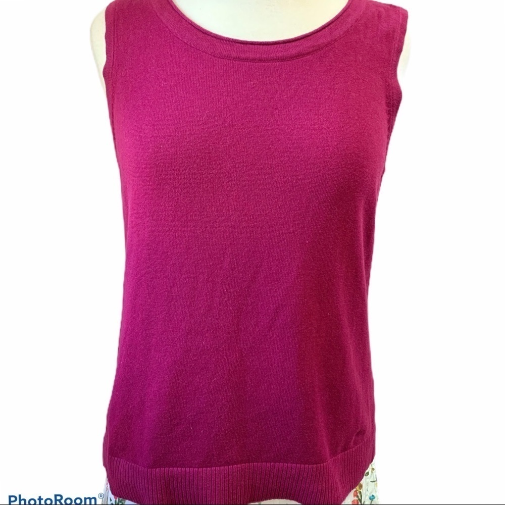 Christopher & Banks Sweater Tank Raspberry Layer - Picture 2 of 10